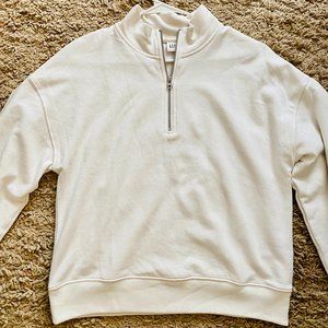 Gap White 3/4 Zip Sweatshirt